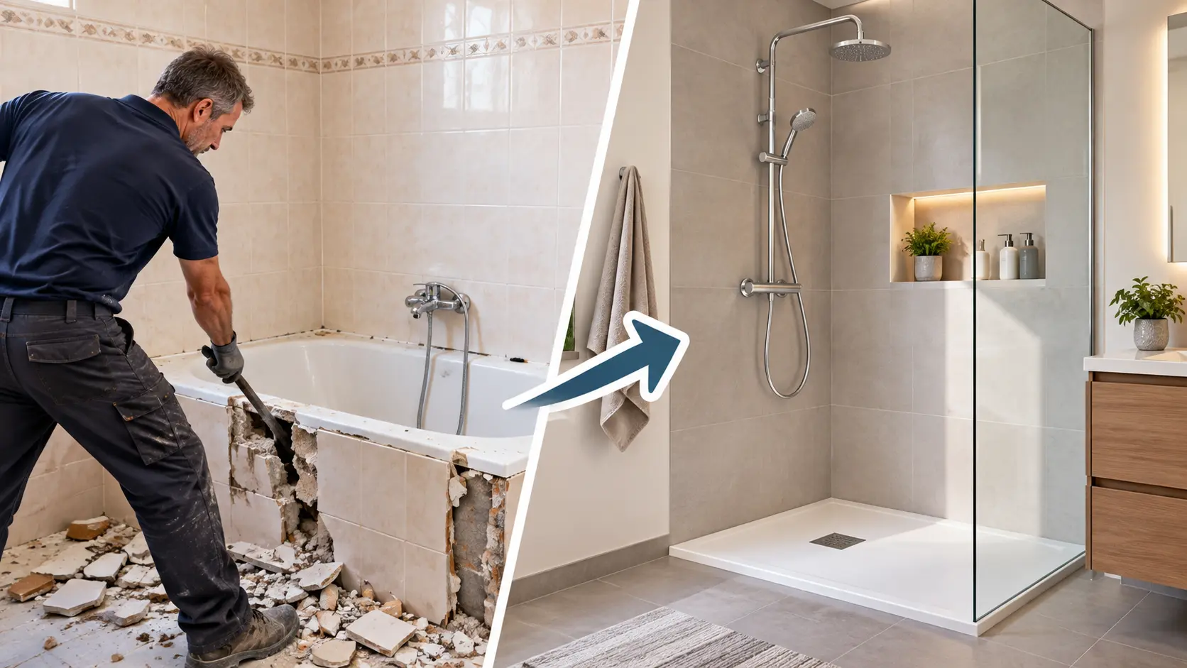 Precio de quitar la bañera y poner un plato de ducha en Donostia